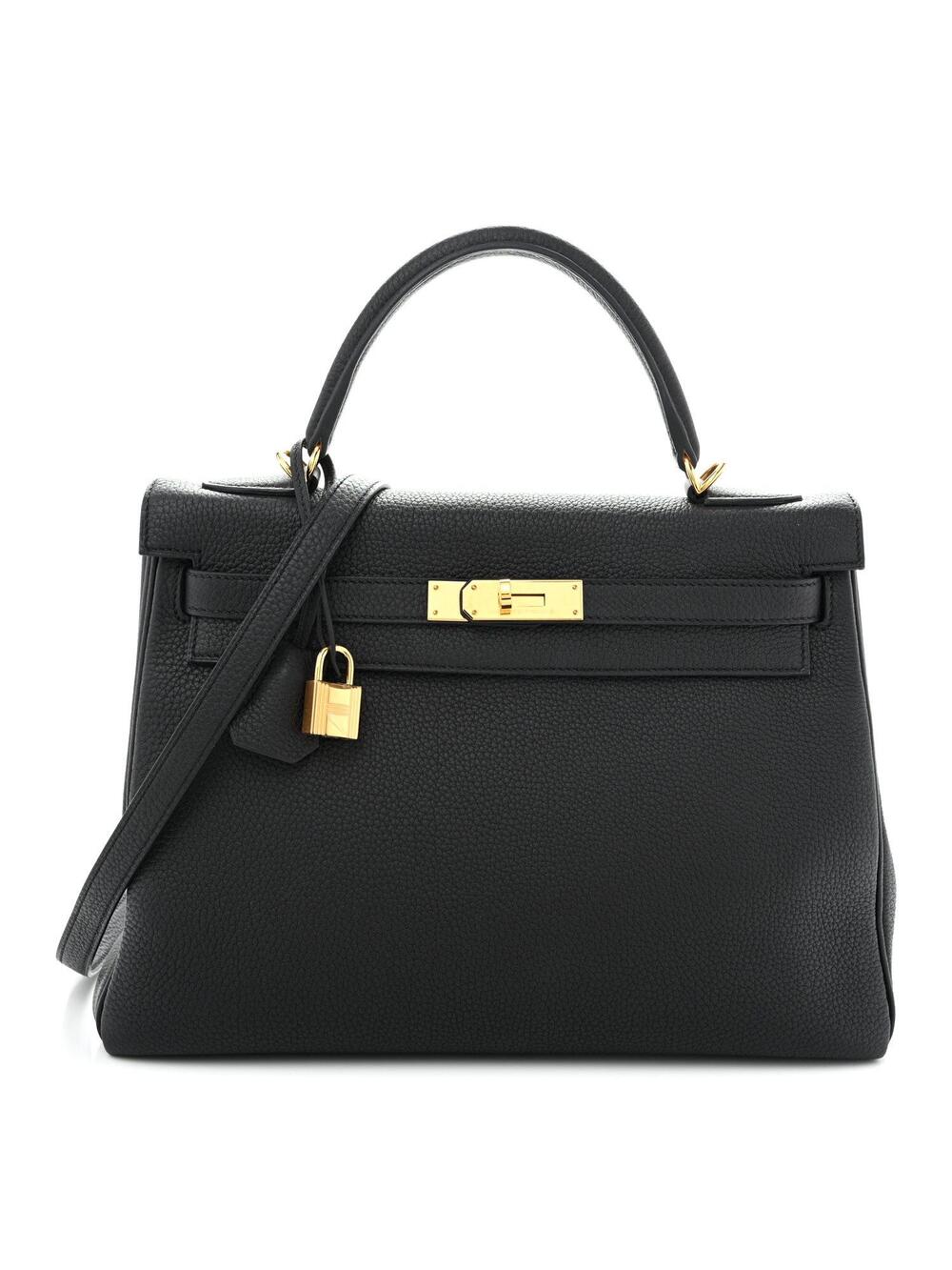 Hermes Togo Kelly Retourne 32 Black #376204H17B